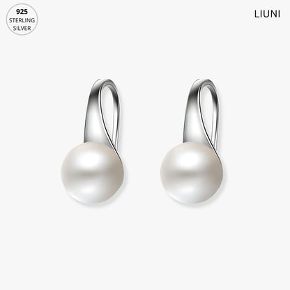 OHRRINGE PEARL DROPS Silber