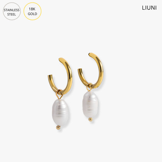 OHRRINGE PEARL HOOPS S Gold