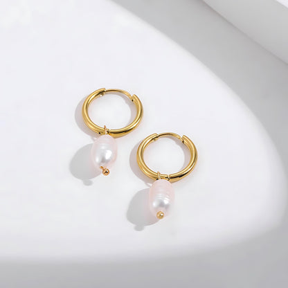 OHRRINGE PEARL HOOPS S Gold