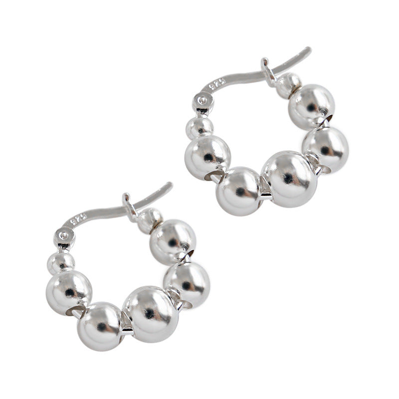 S925 Sterling Silver Geometric Beads Beaded Earrings