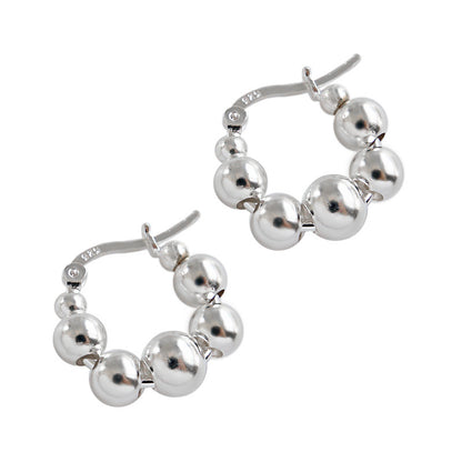 S925 Sterling Silver Geometric Beads Beaded Earrings