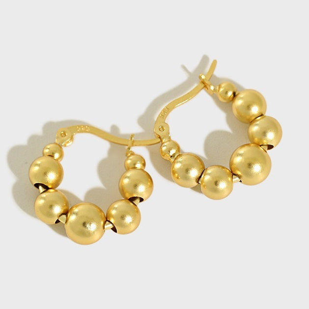 S925 Sterling Silver Geometric Beads Beaded Earrings